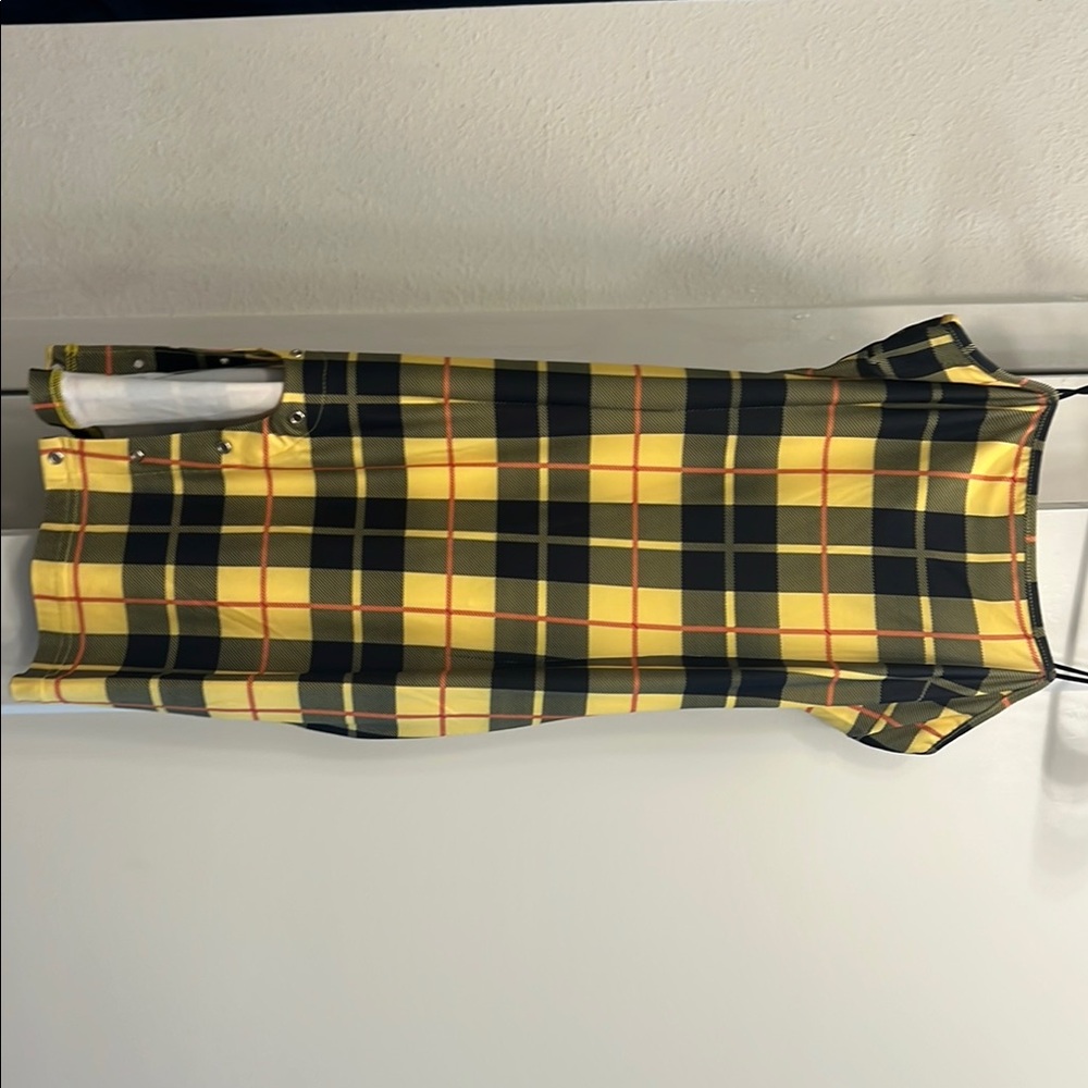 Yellow and Black Plaid Dress